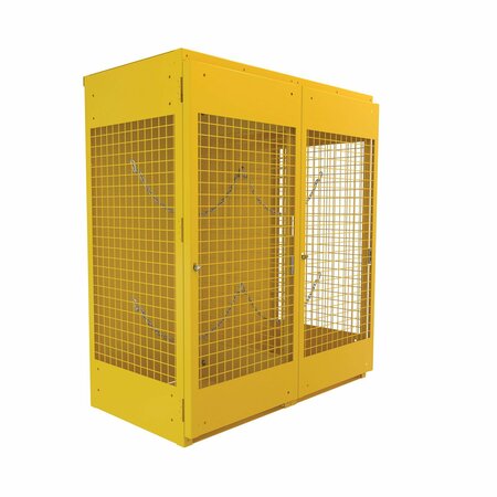 Vestil Vertical Cylinder Storage Cabinet 10-20 Cylinder Capacity Yellow CYL-V-1020
